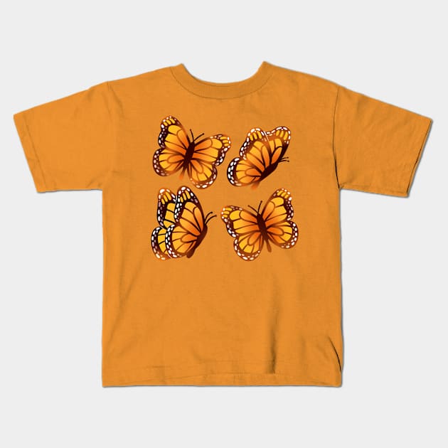 Monarch Butterflies Kids T-Shirt by leashonlife